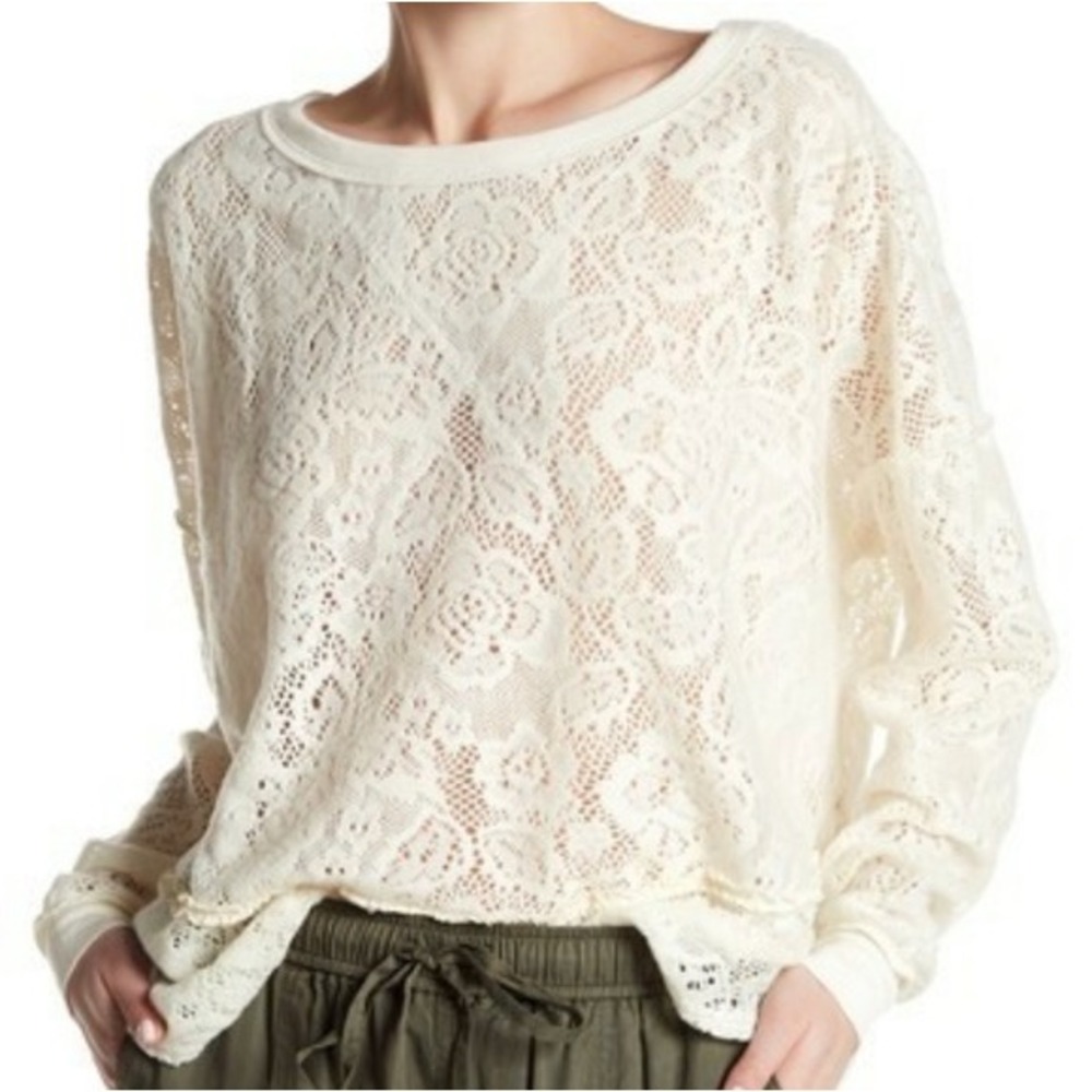 FREE‎ PEOPLE Not Cold In Thus Tunic Bohemian Cream Size S